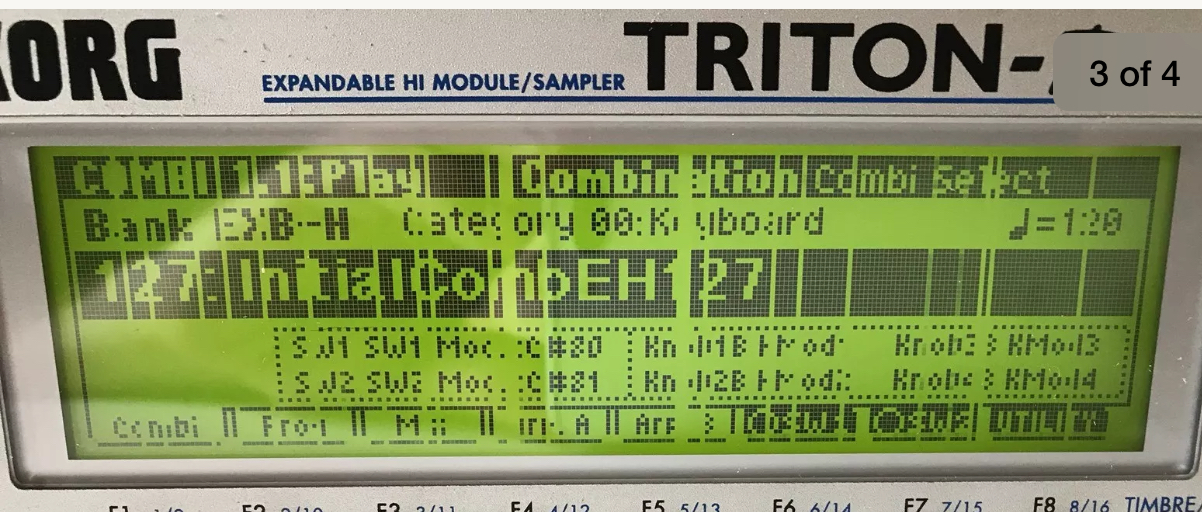 Korg Triton-Rack LCD Display has lines up/down it - Synth Repair 